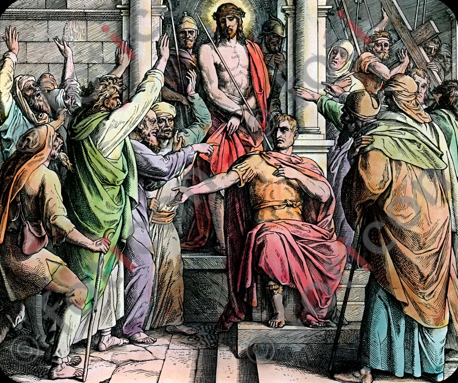 Pontius Pilatus lässt das Volk entscheiden | Pontius Pilate lets the people decide (foticon-simon-043-045.jpg)